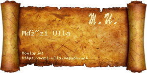 Mázi Ulla névjegykártya